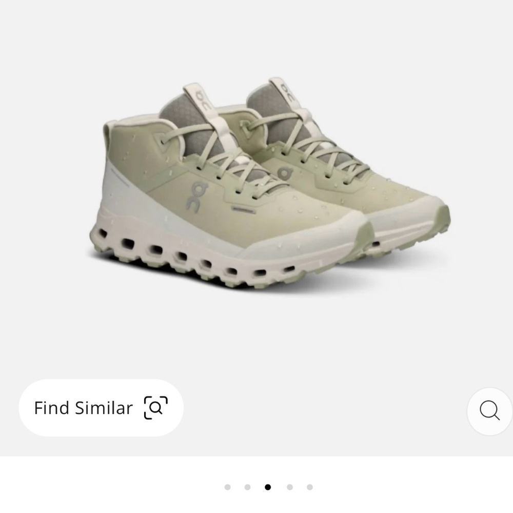 On Running Sage and White High-Top Sneakers CloudRoams Waterproof Size 9